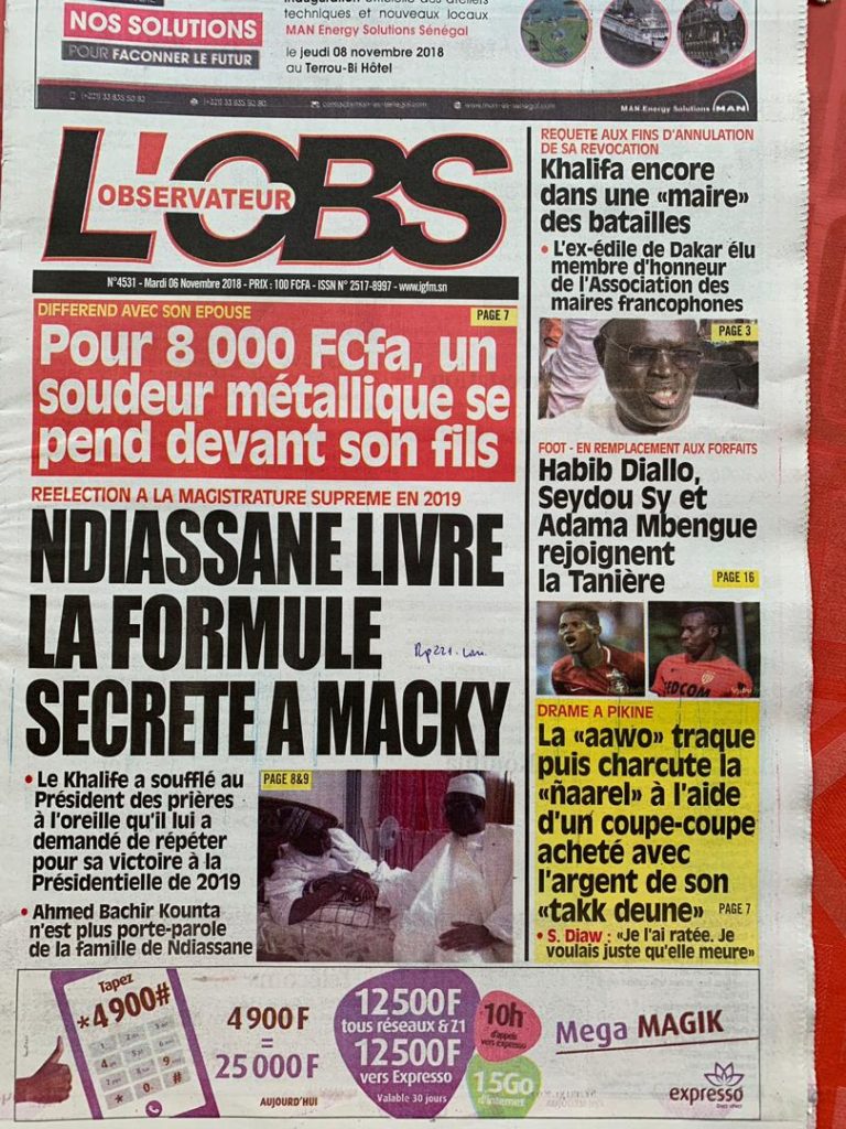 Toutes les Unes des quotidiens de ce mardi 6 novembre