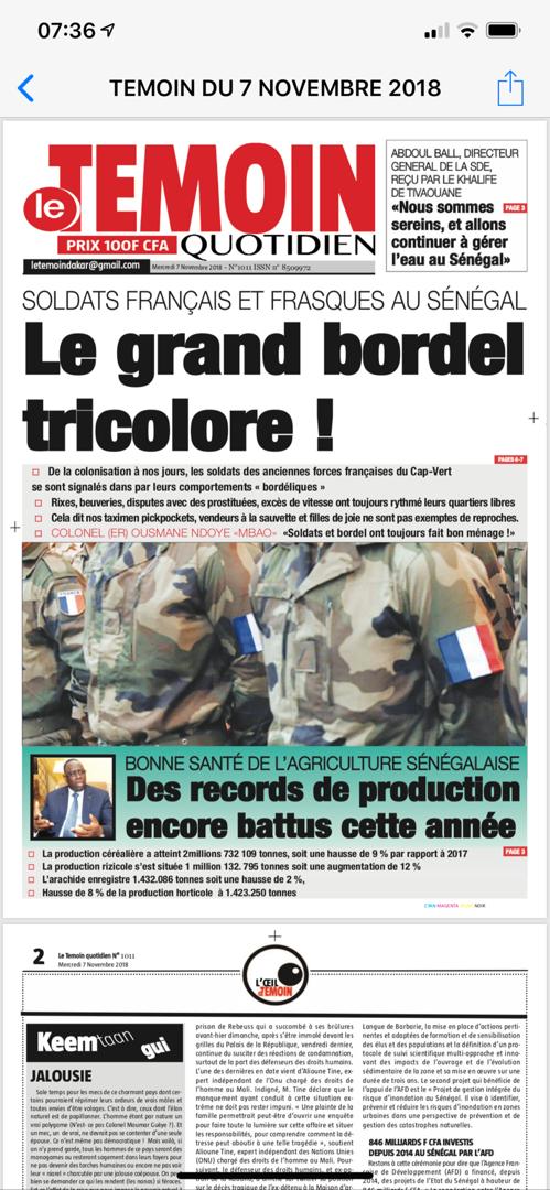 Toutes les Unes des quotidiens de ce mercredi 7 novembre (Avec Mamadou Ly)