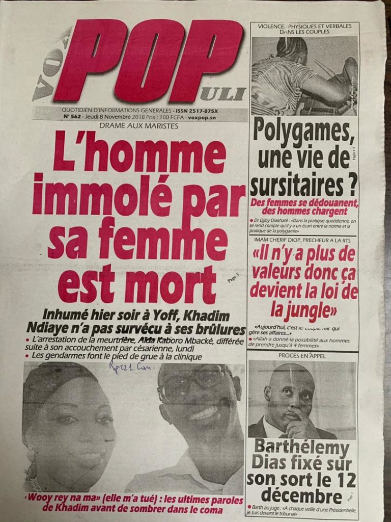 Toutes les Unes des quotidiens de ce jeudi 8 novembre (avec Mamadou Ly)