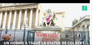 « Négrophobie d’État » : La statue de l’initiateur du Code Noir sur l’esclavage, Colbert, devant l’Assemblée nationale française, vandalisée