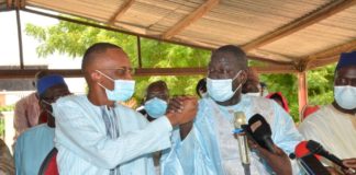 POSE DE 1ERE PIERRE DE LA GRANDE MOSQUEE DE KAFFRINE : Les deux Abdoulaye main dans la main