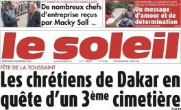 TITROLOGIE des quotidiens sénégalais de ce mercredi 02 novembre 2012