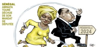 Le regard du caricaturiste Glez sur Mimi Touré évincée de son mandat de député