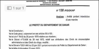 POLITIQUE-MANIFESTATIONS: Le Préfet de Dakar dit niet à Yewwi Askan Wi (Document)