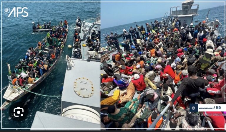 SAINT-LOUIS : Une pirogue de 209 migrants interceptée par la Marine nationale