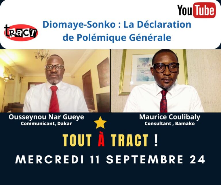 [ Émission ‘TAT !’] Duo Diomaye- Sonko : ‘la Déclaration de…Polémique Générale’- numéro du mercredi 11.09.2024 sur Tract.sn