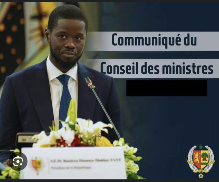 COMMUNIQUE DU CONSEIL DES MINISTRES DE CE MERCREDI 06 NOVEMBRE 2024