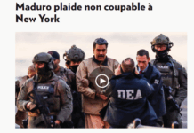 Gangstérisme d’ État des USA ? : Menotté, le Président vénézuélien Maduro comparait au tribunal à New-York