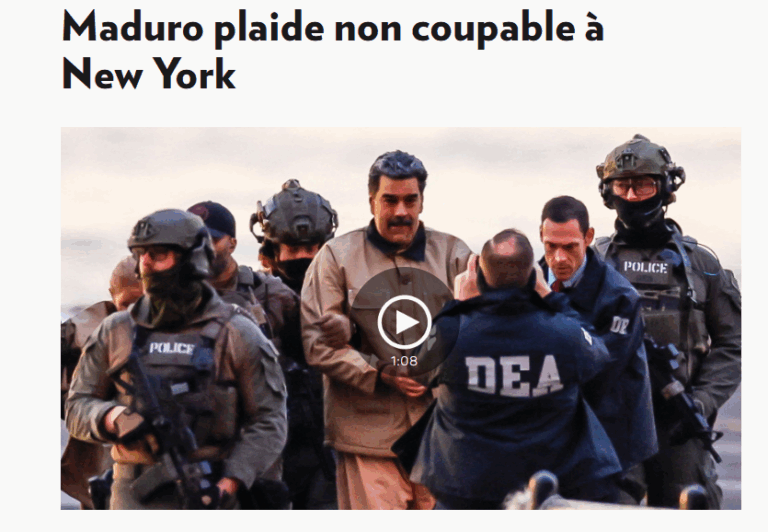 Gangstérisme d&rsquo; État des USA ? : Menotté, le Président vénézuélien Maduro comparait au tribunal à New-York